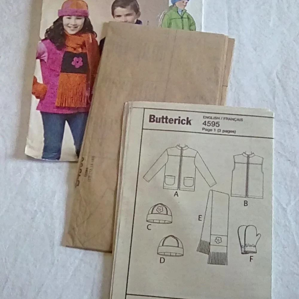 Butterick B4595 Girls/Boys Jacket, vest, hat, scarf
